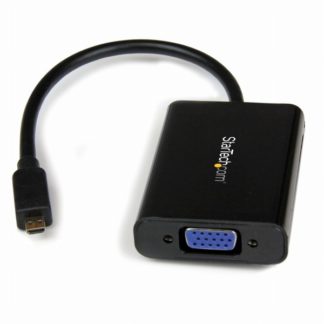 MCHD2VGAA2Micro HDMI-VGA変換アダプタ (スマートフォン/Ultrabook/タブレット対応) 1x マイクロHDMI オス-1x VGA(D-Sub15ピン/ HD15) メス 1920x1080 ブラックスターテック・ドットコム㈱
