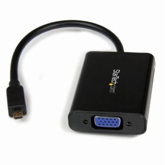 MCHD2VGAA2<BR>Micro HDMI-VGA変換アダプタ (スマートフォン/Ultrabook/タブレット対応) 1x マイクロHDMI オス-1x VGA(D-Sub15ピン/ HD15) メス 1920x1080 ブラック<BR>スターテック・ドットコム㈱
