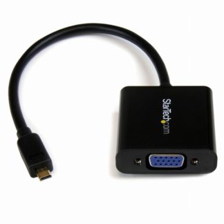 MCHD2VGAE2<BR>Micro HDMI-VGA変換アダプタ 1x マイクロHDMI(タイプ D) オスー1x VGA(D-Sub15ピン/ HD15) メス 1920x1080/1080p ブラック<BR>スターテック・ドットコム㈱