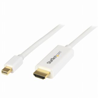 MDP2HDMM2MW<BR>Mini DisplayPort - HDMI変換ケーブル 2m ホワイト 4K解像度/UHD対応 ミニディスプレイポート/mDP（オス） - HDMI（オス）アダプタケーブル<BR>スターテック・ドットコム㈱
