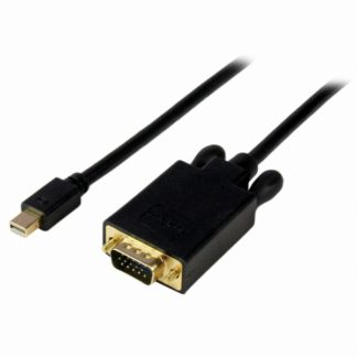 MDP2VGAMM6B<BR>Mini DisplayPort-VGA変換アダプタ 1.8m ミニディスプレイポート/ mDP/ Mini DP オス-VGA/ アナログRGB (D-Sub15ピン) オス コンバータ 1920x1200 ブラック<BR>スターテック・ドットコム㈱