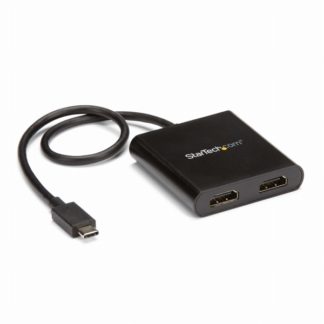 MSTCDP122HD<BR>USB-C-HDMIマルチモニターアダプタ 2ポートMSTハブ 4K対応 USB Type-C(オス)-2x HDMI(メス)Windowsのみ対応<BR>スターテック・ドットコム㈱