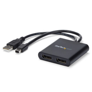 MSTMDP122DP<BR>2ポートMSTハブ Mini DisplayPort - 2x DsiplayPort マルチモニタースプリッタ 4K対応 ミニディスプレイポート(オス) - 2ポート ディスプレイポート(メス) Windowsのみ対応<BR>スターテック・ドットコム㈱