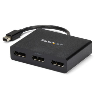 MSTMDP123DP<BR>3ポートMSTハブ Mini DisplayPort - 3x DsiplayPort マルチモニタースプリッタ 4K対応 ミニディスプレイポート(オス) - 3ポート ディスプレイポート(メス) Windowsのみ対応<BR>スターテック・ドットコム㈱