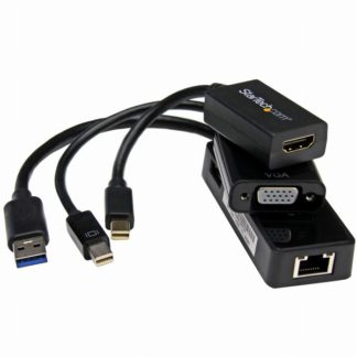 MSTP3MDPUGBK<BR>スリーインワン Surface Pro アダプタセット：mDP - VGA変換アダプタ/ mDP - HDMI変換アダプタ/ USB 3.0 - Gigabit Ethernet LANアダプタ (USBポート1口搭載)<BR>スターテック・ドットコム㈱