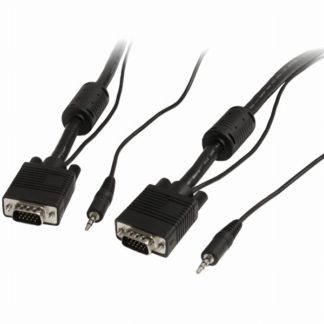 MXTHQMM2MA<BR>3.5mmステレオミニプラグ付き高解像度VGAケーブル 2m ミニD-Sub15ピン(オス) - ミニD-Sub15ピン(オス) アナログRGB対応ディスプレイケーブル<BR>スターテック・ドットコム㈱