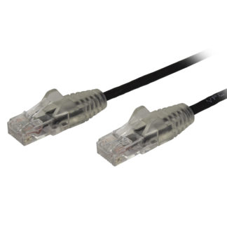 N6PAT100CMBKS<BR>カテゴリ6 LANケーブル 1m Cat6極細ギガビットイーサネットケーブル ブラック ツメ折れ防止RJ45コネクタ 28AWG<BR>スターテック・ドットコム㈱