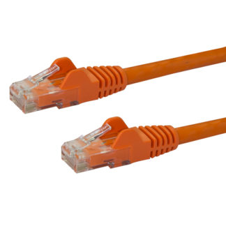 N6PATC10MOR<BR>10m カテゴリー6 LANケーブル オレンジ RJ45モールディングコネクタ(ツメ折れ防止カバー付き) ギガビットイーサネット対応Cat6 UTPケーブル<BR>スターテック・ドットコム㈱