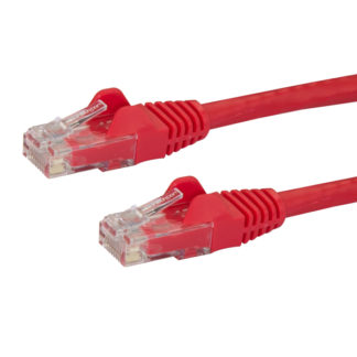 N6PATC50CMRD<BR>0.5m カテゴリー6 LANケーブル レッド RJ45モールディングコネクタ(ツメ折れ防止カバー付き) ギガビットイーサネット対応Cat6 UTPケーブル<BR>スターテック・ドットコム㈱