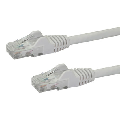 N6PATC50CMWH0.5m カテゴリー6 LANケーブル ホワイト RJ45モールディングコネクタ(ツメ折れ防止カバー付き) ギガビットイーサネット対応Cat6 UTPケーブルスターテック・ドットコム㈱