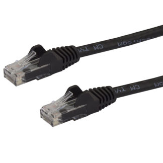 N6PATCH75BK<BR>22.8m カテゴリー6 LANケーブル ブラック RJ45モールディングコネクタ(ツメ折れ防止カバー付き) ギガビットイーサネット対応Cat6 UTPケーブル<BR>スターテック・ドットコム㈱
