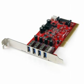 PCIUSB3S4<BR>SuperSpeed USB 3.0 4ポート増設PCIカード SATA電源コネクタ搭載 最大900mAまでUSBバスパワー供給可能<BR>スターテック・ドットコム㈱