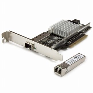 PEX10000SRI<BR>1ポート10ギガSFP+増設PCI Express対応LANカード 10GBase-SR規格対応NIC Intelチップ搭載 マルチモード対応光トランシーバモジュール付属<BR>スターテック・ドットコム㈱