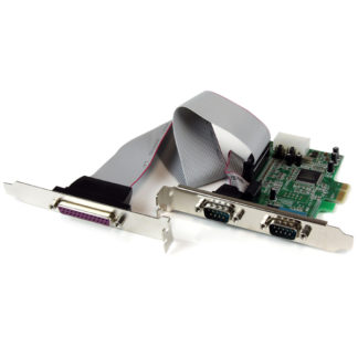 PEX2S5531P<BR>RS232Cシリアル2ポート/IEEE1284パラレル1ポート増設PCI Expressインターフェースカード (16550 UART対応) 2x DB9 オス/ 1x DB25 メス<BR>スターテック・ドットコム㈱