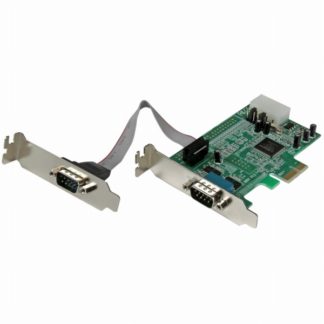 PEX2S553LP<BR>シリアル2ポート増設ロープロファイルPCI Expressインターフェースカード 2x RS232Cシリアルポート(DB9 オス)拡張用PCIe接続ボード 16550 UART内蔵<BR>スターテック・ドットコム㈱