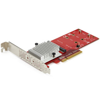 PEX8M2E2<BR>PCI Express x8接続デュアルM.2スロット増設NVMe SSD対応インターフェース変換カード PCIe 3.0対応 NVMe SSDとAHCI M.2 SSDに対応<BR>スターテック・ドットコム㈱