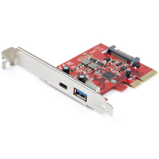 PEXUSB311AC3<BR>2ポート10Gbps USB-A/USB-C増設PCI Expressカード 1x USB Type-C/1x USB Type-A USB3.1 Gen2(USB 3.2 Gen 2x1)準拠PCIe拡張カード Windows/macOS/Linux対応<BR>スターテック・ドットコム㈱