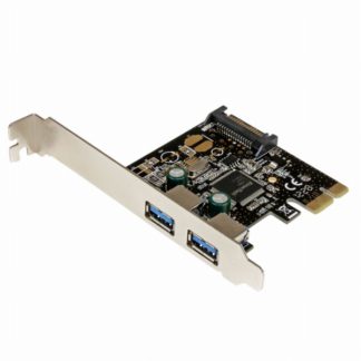 PEXUSB3S23<BR>SuperSpeed USB 3.0 2ポート増設PCI Expressインターフェースカード 2x USB 3.0 5Gbps 拡張用PCIe x1 接続ボード SATA電源端子(15ピン)付き<BR>スターテック・ドットコム㈱