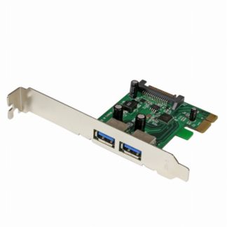 PEXUSB3S24SuperSpeed USB 3.0 2ポート増設PCI Expressインターフェースカード UASP対応 2x USB 3.0 5Gbps 拡張用PCIe x1 接続ボード SATA電源端子(15ピン)付きスターテック・ドットコム㈱