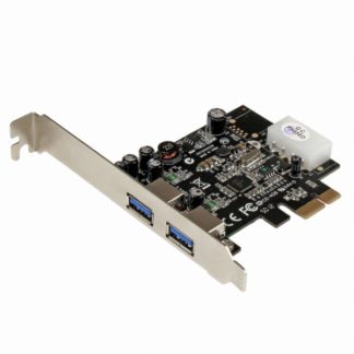 PEXUSB3S25SuperSpeed USB 3.0 2ポート増設PCI Expressインターフェースカード UASP対応 2x USB 3.0 5Gbps 拡張用PCIe x1 接続ボード ペリフェラル電源端子(4ピン)付きスターテック・ドットコム㈱