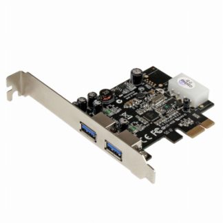 PEXUSB3S25<BR>SuperSpeed USB 3.0 2ポート増設PCI Expressインターフェースカード UASP対応 2x USB 3.0 5Gbps 拡張用PCIe x1 接続ボード ペリフェラル電源端子(4ピン)付き<BR>スターテック・ドットコム㈱