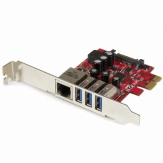 PEXUSB3S3GE3ポートUSB 3.0/ 1ポートギガビットイーサネット増設PCI Expressインターフェースカード 1x GbE LANカード/3x USB 3.0拡張用PCIeカードスターテック・ドットコム㈱