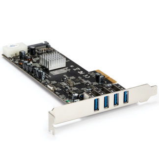 PEXUSB3S44VSuperSpeed USB 3.0 4ポート増設PCI Express/ PCIe x4 インターフェースカード 4個の専用5Gbpsチャネル UASP対応 SATA(15ピン) / ペリフェラル(4ピン) 電源端子付きスターテック・ドットコム㈱
