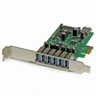 PEXUSB3S7<BR>7ポートUSB 3.0増設PCI Expressインターフェースカード USB 3.0拡張PCIe x1接続ボード(外部6ポート/内部1ポート) ロープロファイル規格にも対応<BR>スターテック・ドットコム㈱