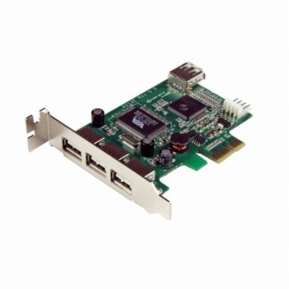 PEXUSB4DP<BR>High Speed USB 2.0 4ポート増設PCI Expressカード ロープロファイル対応 外部ポート x3 / 内部ポート x1<BR>スターテック・ドットコム㈱