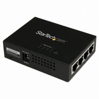 POEINJ4G<BR>4ポートギガビット対応PoEインジェクタ (ミッドスパン) IEEE 802.3at/af準拠PoE給電アダプタ 1ポートあたり30.8W出力 プラグアンドプレイ対応<BR>スターテック・ドットコム㈱