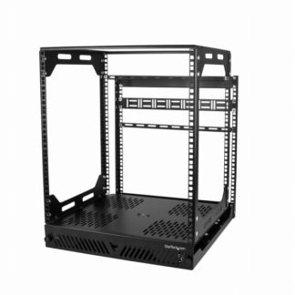 PORACK12U<BR>12U スライド式サーバーラック ±90°の横回転に対応 4ポストオープンフレーム型ラック<BR>スターテック・ドットコム㈱