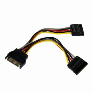 PYO2SATA<BR>15cm SATA電源ケーブル シリアルATA Y字分岐/スプリッターケーブル 1x SATA 電源プラグ-2x SATA電源レセプタクル<BR>スターテック・ドットコム㈱