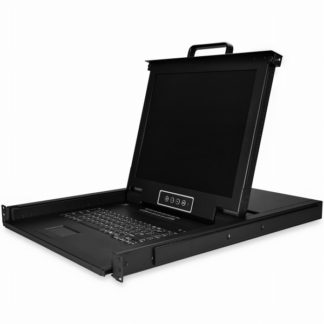RKCONS1716K<BR>ラックマウント対応KVMコンソールドロワー VGA対応17インチLCD 1U 16ポートKVMスイッチ搭載 1280x1024<BR>スターテック・ドットコム㈱