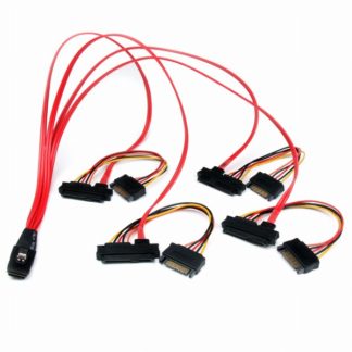 SAS808782P50<BR>50cm 内部MiniSASケーブル SFF8087(36ピン/オス) - 4x SFF8482(29ピン/メス) + 4x SATA電源(15ピン/オス)<BR>スターテック・ドットコム㈱