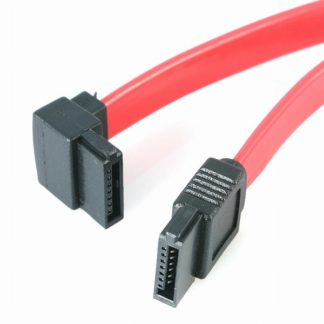 SATA18LA1<BR>SATAケーブル 45cm レッド 片側上向きL型タイプ L型SATA - SATA SATA 3.0 6Gbps<BR>スターテック・ドットコム㈱