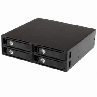 SATSASBP425<BR>4ベイHDD/SSD増設モバイルラック 5.25インチベイ内蔵タイプ 4x 2.5インチSATA/SASドライブ対応リムーバブルケース ホットスワップ対応 SAS 2.0 / SATA 3.0対応<BR>スターテック・ドットコム㈱