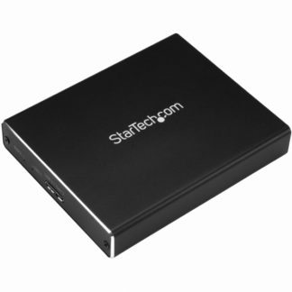 SM22BU31C3R<BR>USB接続M.2 SATA SSD対応デュアルスロットアダプタケース USB 3.1 Gen 2 (10Gbps)対応 ケーブル付属(USB-A - Micro-B/ USB-C - Micro-B) RAID対応<BR>スターテック・ドットコム㈱