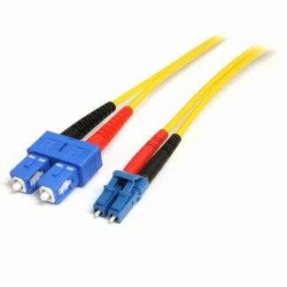 SMFIBLCSC4<BR>4m 光ファイバーケーブル(光パッチコード) シングルモード対応 コア径9ミクロン/芯径125ミクロン 2芯Duplex LC-SCコネクタ<BR>スターテック・ドットコム㈱