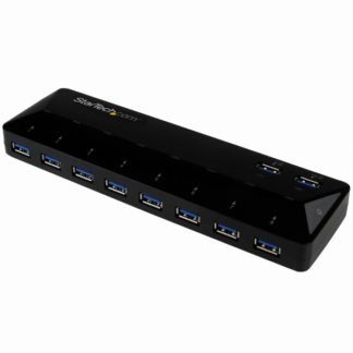 ST103008U2C<BR>10ポート USB 3.0ハブ 急速充電専用ポート搭載(2ポート x 1.5A) USBバッテリ充電(BC)仕様1.2準拠<BR>スターテック・ドットコム㈱