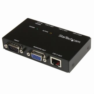ST1214T<BR>Cat5ケーブル対応4ポートVGAディスプレイエクステンダー延長器(送信機のみ) カテゴリ5 LANケーブルにて最大150m延長 最大4分配可能<BR>スターテック・ドットコム㈱