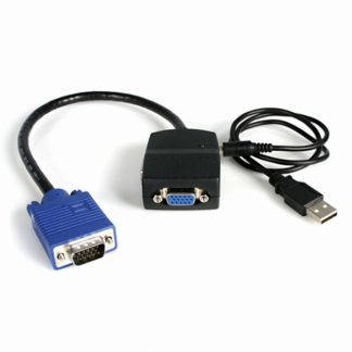 ST122LE<BR>2ポートVGAディスプレイ分配器 2x VGA/アナログRGB スプリッタ/Splitter USBバスパワー供給 1x VGA (D-Sub15ピン) オス-2x VGA (D-Sub15ピン) メス 2048x1536<BR>スターテック・ドットコム㈱