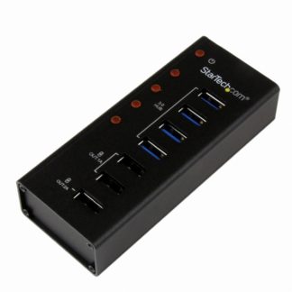 ST4300U3C3<BR>4ポートUSB 3.0ハブ 充電用USBポート x3 搭載(2x 1A / 1x 2A) 壁取付け用ブラケット付属<BR>スターテック・ドットコム㈱