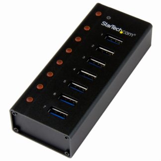 ST7300U3M<BR>7ポートUSB 3.0ハブ メタル筐体 デスクや壁に取付け可能<BR>スターテック・ドットコム㈱