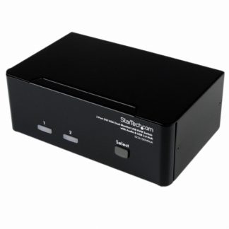 SV231DDVDUA<BR>2ポート デュアルディスプレイ(DVI & VGA)対応USB接続KVMスイッチ/PCパソコンCPU切替器(3.5mm ミニジャック オーディオ対応/2x USB2.0ハブ付)<BR>スターテック・ドットコム㈱