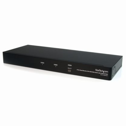 SV231QDVIUA2ポート クアッドデュアルリンクDVIモニター対応USB接続KVMスイッチ/PCパソコンCPU切替器 オーディオ対応(3.5mmミニジャック使用) 2x USB2.0ハブ搭載 解像度2560x1600スターテック・ドットコム㈱