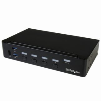 SV431DPU3A2<BR>4ポートDisplayPort KVMスイッチ(4K対応) ディスプレイポート接続CPU・PCパソコン切替器 3ポートUSB 3.0ハブ<BR>スターテック・ドットコム㈱