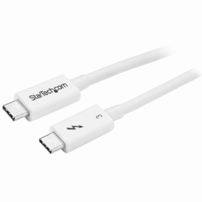 TBLT34MM50CWThunderbolt 3 ケーブル (40Gbps) 0.5m ホワイト USB Type-C/DisplayPort互換 4K/60Hzスターテック・ドットコム㈱