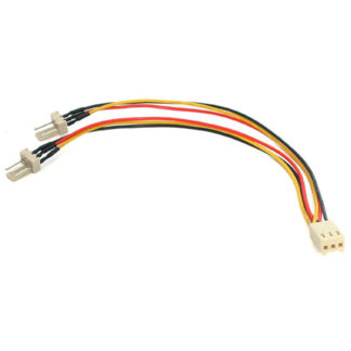 TX3SPLITTER<BR>15cm ファン用二股分岐電源ケーブル CPUクーラーやファンの電源用に 1x 3ピン(メス) - 2x 3ピン(オス)<BR>スターテック・ドットコム㈱