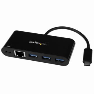 US1GC303APD<BR>USB-C接続ギガビット有線LANアダプタ 3ポートUSB3.0ハブ搭載 USB給電(PD)対応 USB Type-C(オス) - GbE(メス) + 3x USB Type-A(メス)<BR>スターテック・ドットコム㈱
