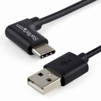 USB2AC1MR<BR>USB-C - USB-A 変換ケーブル USB 2.0準拠 L型Type-C(オス) - A(オス) 1m<BR>スターテック・ドットコム㈱
